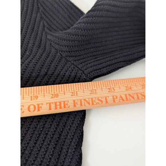 Kenneth Cole Ribbed Cardigan Mens Size Large Black 100% Cotton V Neck Sweater - Picture 10 of 11